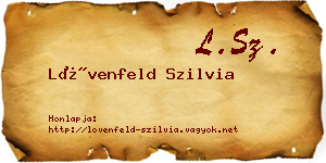 Lövenfeld Szilvia névjegykártya